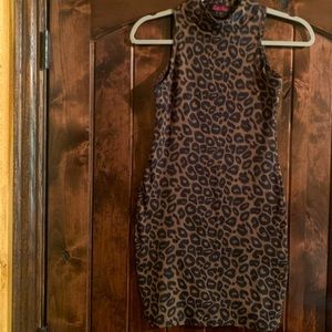 Motel Rocks Leopard Sleeveless Bodycon Mini Dress